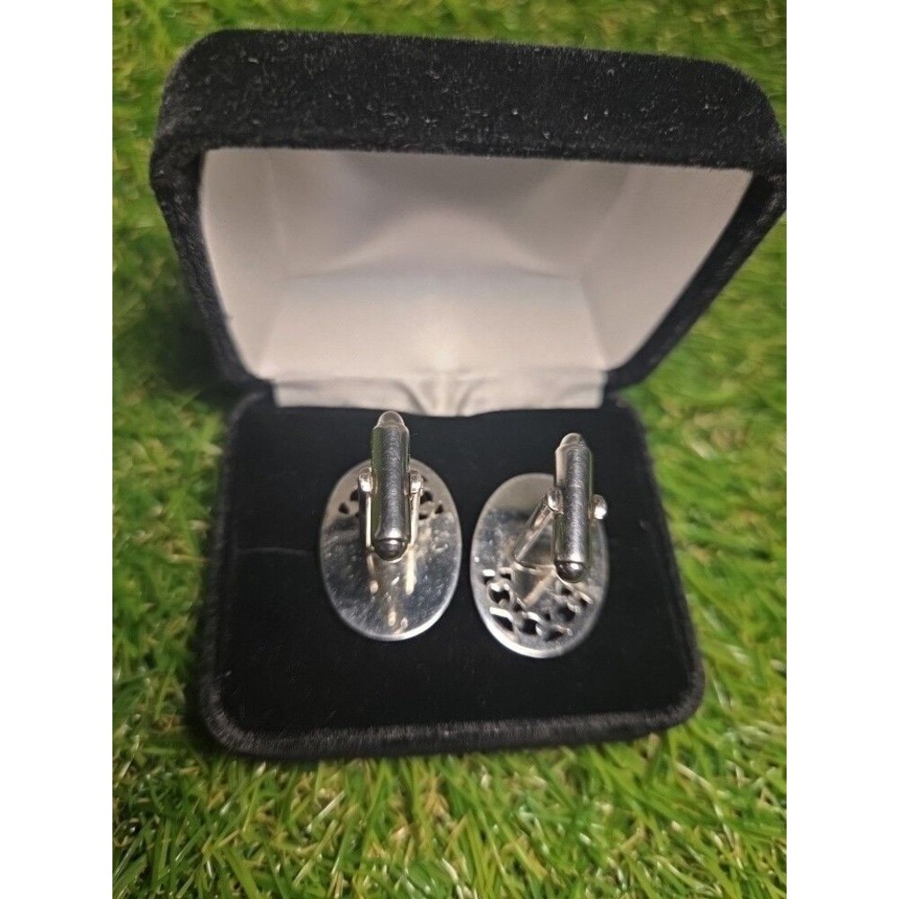 Stunning Silver Tone Vintage Cuff Links #C55